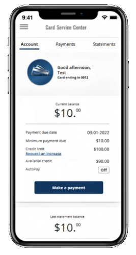 Card Service Center mobile app